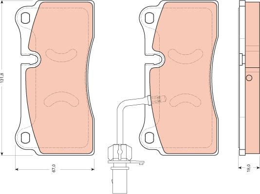 TRW GDB1731 - Комплект спирачно феродо, дискови спирачки vvparts.bg