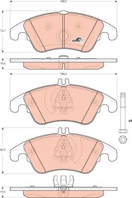 TRW GDB1737 - Комплект спирачно феродо, дискови спирачки vvparts.bg