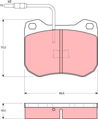 TRW GDB173 - Комплект спирачно феродо, дискови спирачки vvparts.bg