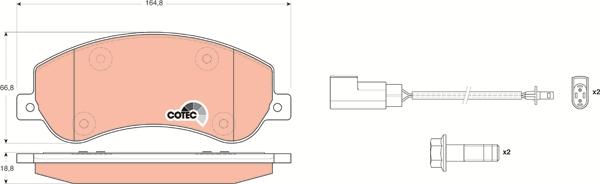 TRW GDB1724 - Комплект спирачно феродо, дискови спирачки vvparts.bg