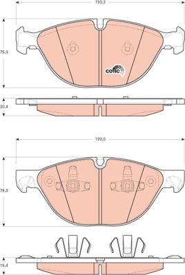 TRW GDB1728 - Комплект спирачно феродо, дискови спирачки vvparts.bg