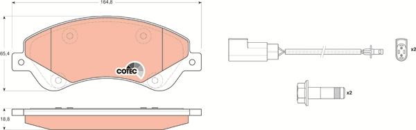 TRW GDB1723 - Комплект спирачно феродо, дискови спирачки vvparts.bg