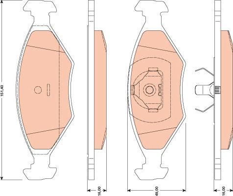 TRW GDB1776 - Комплект спирачно феродо, дискови спирачки vvparts.bg