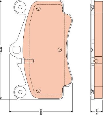 TRW GDB1778 - Комплект спирачно феродо, дискови спирачки vvparts.bg