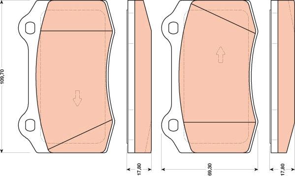 TRW GDB1772 - Комплект спирачно феродо, дискови спирачки vvparts.bg