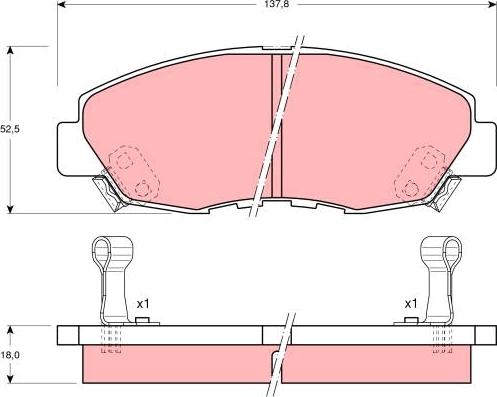 TRW GDB894 - Комплект спирачно феродо, дискови спирачки vvparts.bg