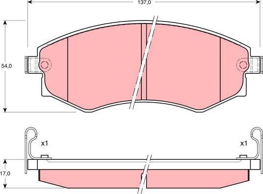 TRW GDB895 - Комплект спирачно феродо, дискови спирачки vvparts.bg