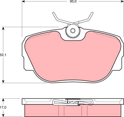 TRW GDB850 - Комплект спирачно феродо, дискови спирачки vvparts.bg