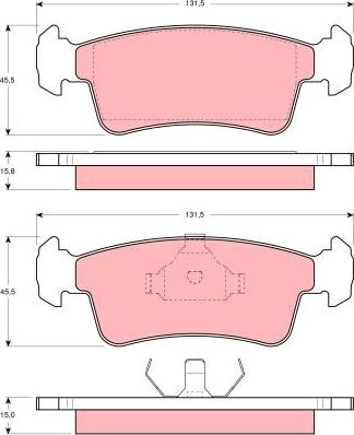 TRW GDB867 - Комплект спирачно феродо, дискови спирачки vvparts.bg