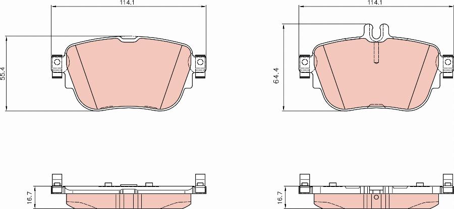 TRW GDB8065 - Комплект спирачно феродо, дискови спирачки vvparts.bg