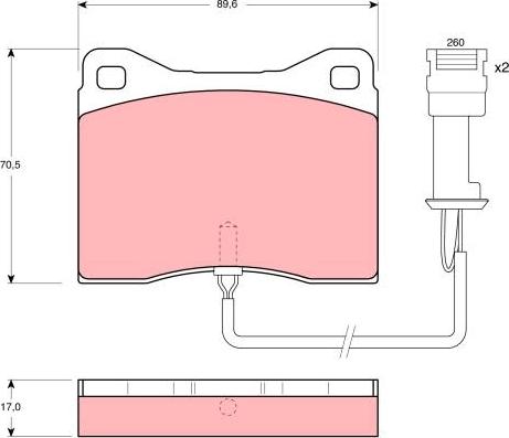 TRW GDB802 - Комплект спирачно феродо, дискови спирачки vvparts.bg