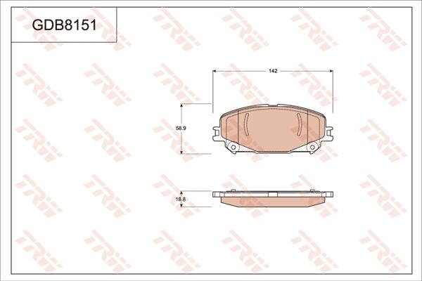 TRW GDB8151 - Комплект спирачно феродо, дискови спирачки vvparts.bg