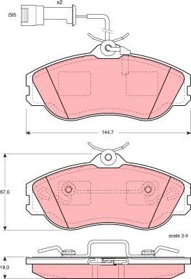 TRW GDB816 - Комплект спирачно феродо, дискови спирачки vvparts.bg