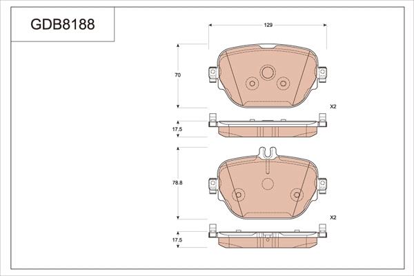 TRW GDB8188 - Комплект спирачно феродо, дискови спирачки vvparts.bg