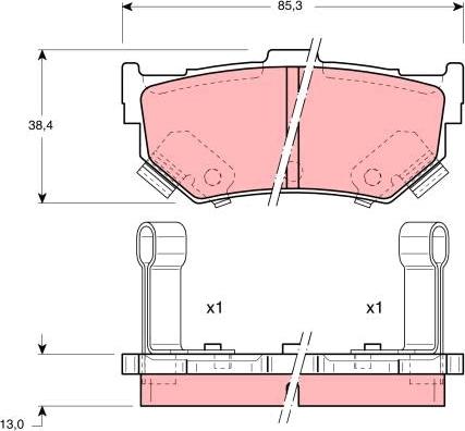 TRW GDB884 - Комплект спирачно феродо, дискови спирачки vvparts.bg