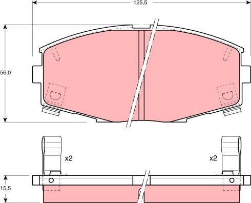 TRW GDB880 - Комплект спирачно феродо, дискови спирачки vvparts.bg