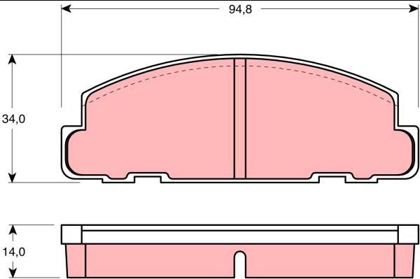 TRW GDB888 - Комплект спирачно феродо, дискови спирачки vvparts.bg