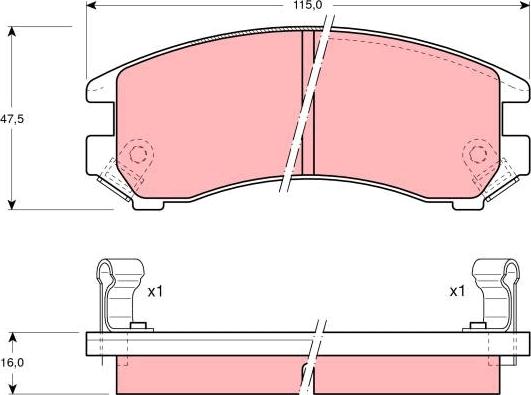 TRW GDB882 - Комплект спирачно феродо, дискови спирачки vvparts.bg