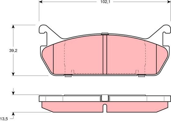 TRW GDB887 - Комплект спирачно феродо, дискови спирачки vvparts.bg