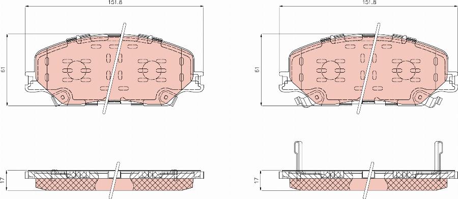 TRW GDB8342UT - Комплект спирачно феродо, дискови спирачки vvparts.bg