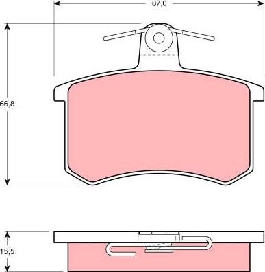 TRW GDB829 - Комплект спирачно феродо, дискови спирачки vvparts.bg