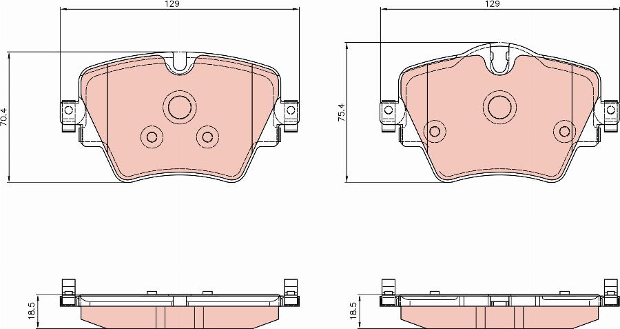 TRW GDB8282 - Комплект спирачно феродо, дискови спирачки vvparts.bg