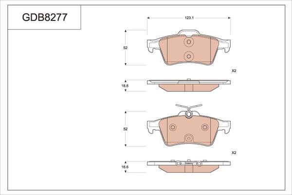 TRW GDB8277 - Комплект спирачно феродо, дискови спирачки vvparts.bg