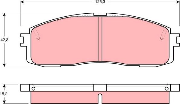 TRW GDB872 - Комплект спирачно феродо, дискови спирачки vvparts.bg