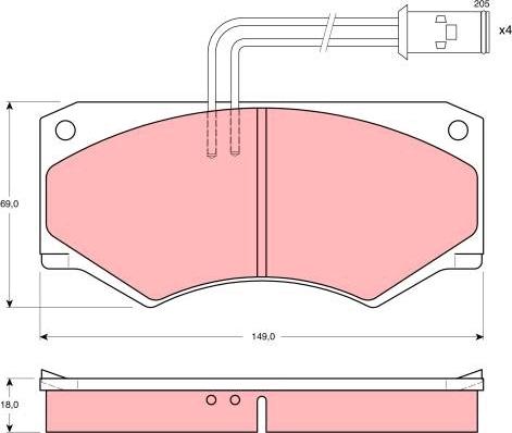 TRW GDB390 - Комплект спирачно феродо, дискови спирачки vvparts.bg