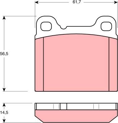 TRW GDB391 - Комплект спирачно феродо, дискови спирачки vvparts.bg