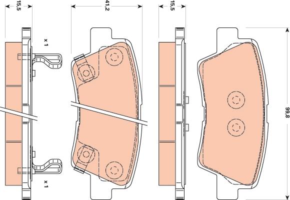 TRW GDB3495 - Комплект спирачно феродо, дискови спирачки vvparts.bg