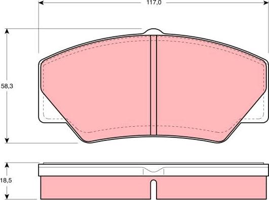 TRW GDB349 - Комплект спирачно феродо, дискови спирачки vvparts.bg