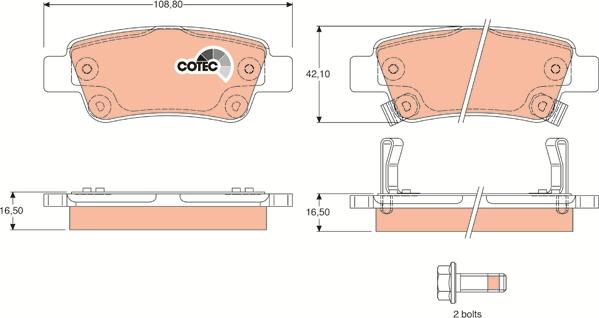 TRW GDB3446 - Комплект спирачно феродо, дискови спирачки vvparts.bg