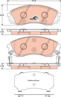 TRW GDB3448 - Комплект спирачно феродо, дискови спирачки vvparts.bg