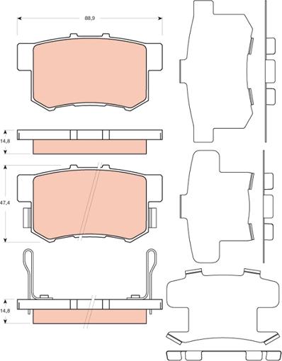 TRW GDB3447 - Комплект спирачно феродо, дискови спирачки vvparts.bg