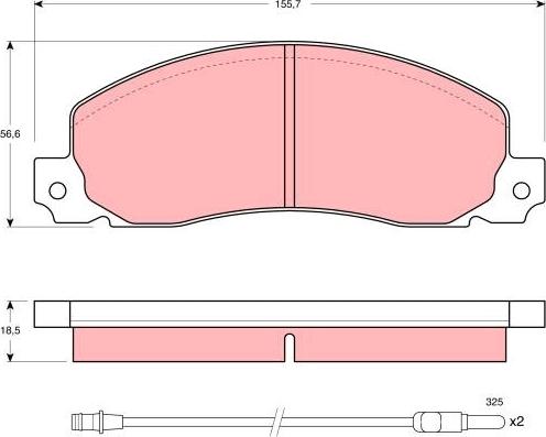 TRW GDB344 - Комплект спирачно феродо, дискови спирачки vvparts.bg