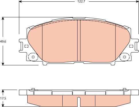 TRW GDB3459AT - Комплект спирачно феродо, дискови спирачки vvparts.bg