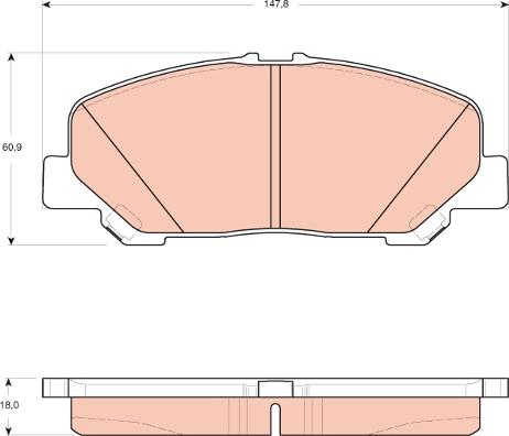 TRW GDB3455 - Комплект спирачно феродо, дискови спирачки vvparts.bg