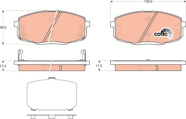 TRW GDB3450 - Комплект спирачно феродо, дискови спирачки vvparts.bg