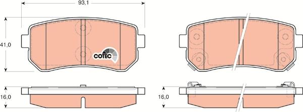 TRW GDB3451 - Комплект спирачно феродо, дискови спирачки vvparts.bg