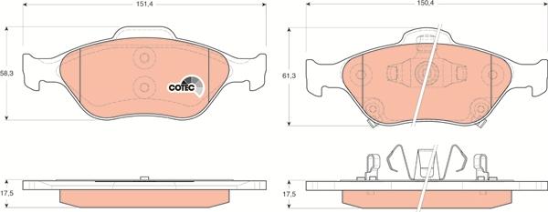 TRW GDB3457 - Комплект спирачно феродо, дискови спирачки vvparts.bg