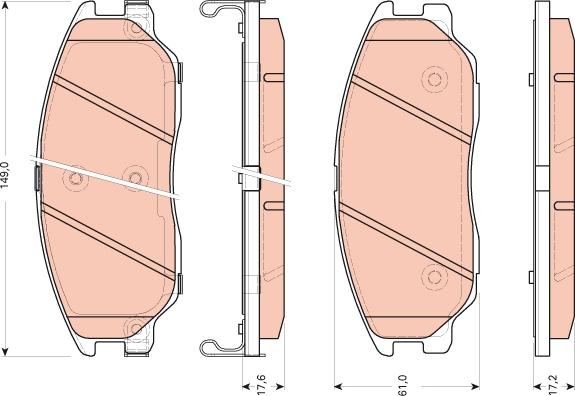 TRW GDB3465 - Комплект спирачно феродо, дискови спирачки vvparts.bg