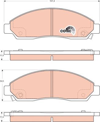 TRW GDB3466AT - Комплект спирачно феродо, дискови спирачки vvparts.bg