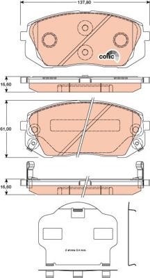 TRW GDB3461 - Комплект спирачно феродо, дискови спирачки vvparts.bg