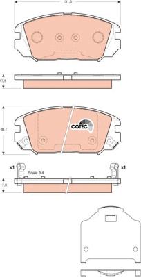 TRW GDB3409 - Комплект спирачно феродо, дискови спирачки vvparts.bg