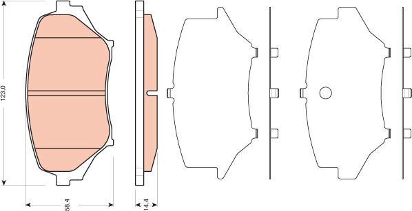 TRW GDB3401 - Комплект спирачно феродо, дискови спирачки vvparts.bg