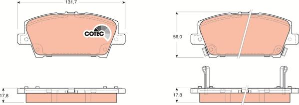 TRW GDB3407 - Комплект спирачно феродо, дискови спирачки vvparts.bg