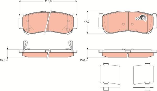 TRW GDB3419 - Комплект спирачно феродо, дискови спирачки vvparts.bg