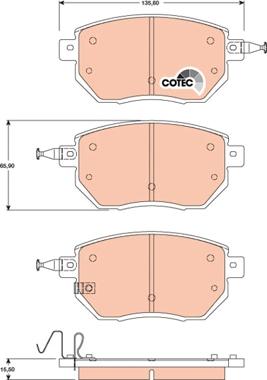 TRW GDB3416 - Комплект спирачно феродо, дискови спирачки vvparts.bg