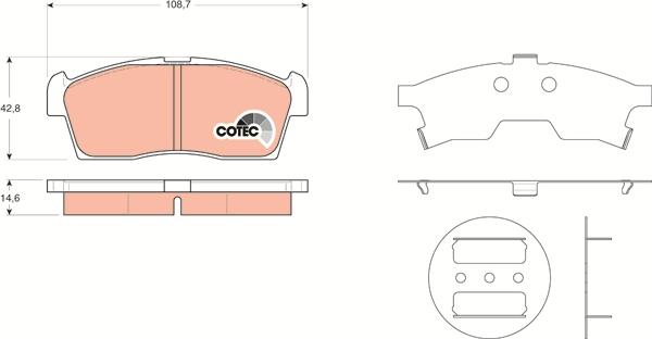 TRW GDB3411 - Комплект спирачно феродо, дискови спирачки vvparts.bg